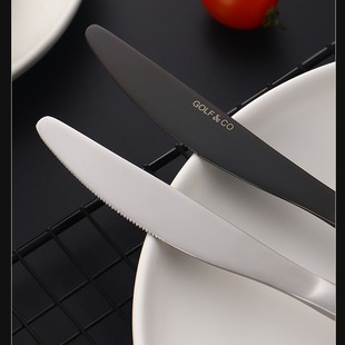 520 suit Western tableware Golden black cross-border stainless steel knife, fork and spoon 24-piece Amazon wooden box