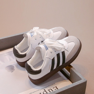 Girls Adide Training Shoes 2025 Spring and Autumn New Boys' Shoes Non-slip Korean Style Breathable Baby White Shoes
