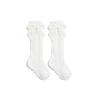 Summer Children's Bowknot Stockings Baby's Anti-mosquito Socks Ultra-thin Mesh Loose Mouth Female Baby Mid-length Stockings