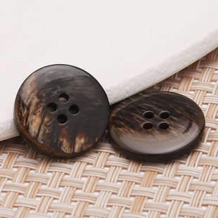 Wholesale Resin Button Suit Blazer Round Four Eyes Decorative Buckle Pattern Trenchcoat Woolen Coat Button
