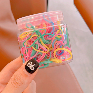 Small Rubber Band Women's Hair Tie Disposable Rubber Band Black High Elastic Hair Band Children's Hair Rope Hair Rope