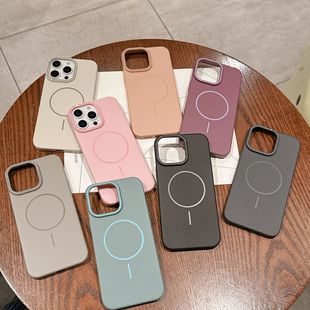 Skin-feeling full-bag magnetic suction shell for Apple 16PROMAX mobile phone shell fashion PC Apple 16/15/14 ultra-thin shell
