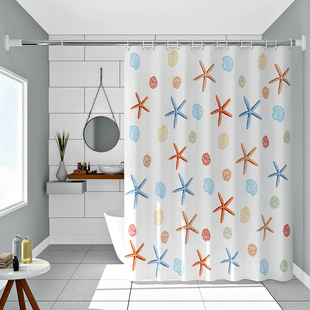 Bathroom Shower Curtain Waterproof Cloth Mildew-proof Bathroom Partition Hanging Curtain Bath Partition Door Curtain Punch-free suit