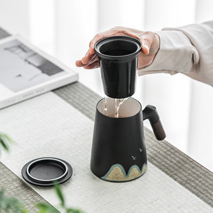 Guochao Wenchuang Gift Ceramic Tea Mug Tea Cup with Lid Office Filter Water Cup Gift Giving