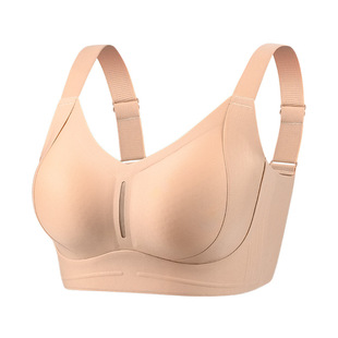 Traceless Underwear Large Chest Small Non-Empty Cup Summer Thin Breathable Upper Bracing Gather-up Anti-sagging Bra
