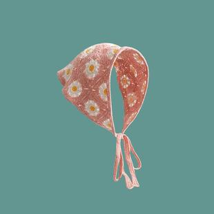 Korean Style Mushroom Strawberry Sweet Hair Band Photo Spice Girl Pastoral Style Hair Accessories Floral Knitted Soft Girl Vintage Headscarf