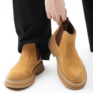 1008 Martin Boots for Men and Women British Style Retro High-end Outdoor Motorcycle Zipper Tooling Boots Thick-soled Rhubarb Boots