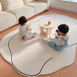 Factory Supply Irregular Egg-shaped Cashmere Carpet Children's Room Study Home Carpet Egg-shaped Carpet