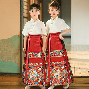 Одежда для мальчиков Hanfu Guoxue в китайском стиле, древняя книга, детская одежда, правила трех персонажей, Сутра ученика, детская одежда для выступлений для учеников начальной школы
