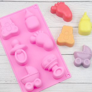 Dubi 6 even pacifier feet cartoon series silicone cake mold high temperature resistant easy to clean reusable