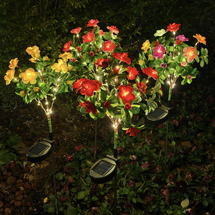 Outdoor courtyard terrace garden decoration LED floor lamp simulation azalea lamp solar azalea lamp