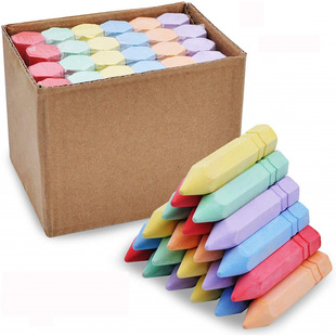 Dust-Free Chalk Blackboard Colorful Pointed Thick Large Six-Color Children's Non-Toxic Home Outdoor Graffiti Blackboard Newspaper