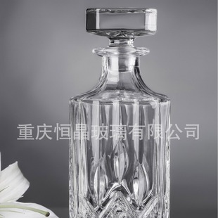 Hj-K006 Hengjing 735ml Glass Wine Bottle/Engraved Wine Bottle/Carved Wine Bottle