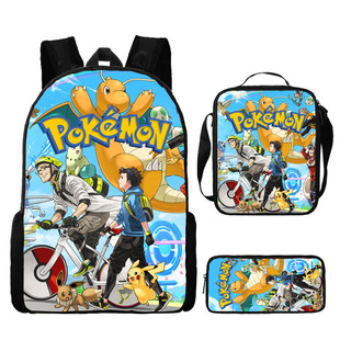 Cross-border Hot Wholesale pokemon Pikachu Schoolbag for Primary and Secondary School Students Baokemeng Backpack Children Backpack