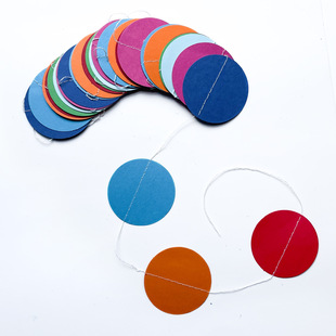Sewing Color Round Piece Flower Birthday Holiday Party Hanging Decoration One Year Old Hundred Days Flag Banner Round Party Decoration