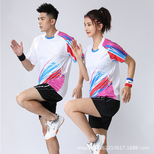 Костюм для бадминтона Мужские и женские соревнования Slim-Fit Теннис для похудения Спортивная одежда для волейбола Быстросохнущая одежда для настольного тенниса Печать номера