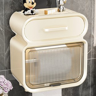 Toilet Toilet Paper Box Toilet Tissue Box Toilet Paper Box Toilet Paper Storage Rack Roll Paper Waterproof Wall-mounted No-punch