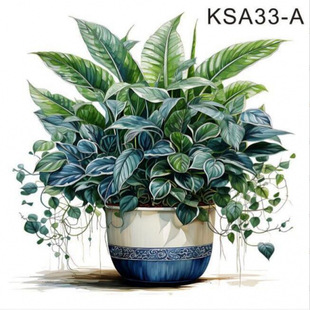 Factory direct variety of green plants potted hanging basket wall stickers living room bedroom porch removable stickers painting MLA-33
