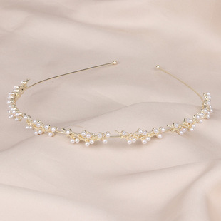 New high-end sensual French hairband rhinestone pearl double butterfly headband flower hair accessories bridal accessories