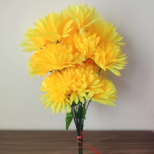 Five Crystal chrysanthemum wholesale silk flower simulation fake flower bouquet factory direct tomb sweeping Memorial flower