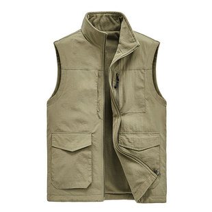 2022 factory direct double-sided wear 9 multi-pocket skin-friendly fleece-lined double-sided wear vest 9 pockets