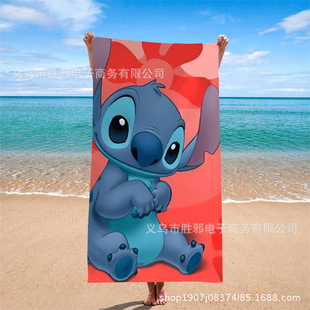 Cross-border microfiber non-stick sand beach towel hot cartoon digital printing bath towel absorbent quick-drying towel