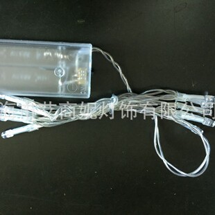 20Led Battery Light Transparent Wire Glutinous Rice Sandwich 10 Lights with a Distance of 10cm, Can Be Used with Existing Battery Box Styles