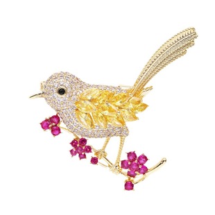 Happy Eyebrow Top Magpie Bird Brooch Super Flash Zircon Pin Anti-Light Pin Autumn and Winter Coat Accessories Corsage Women
