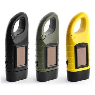 Solar hand-cranked flashlight multifunctional camping power emergency led emergency light outdoor lighting power generation flashlight