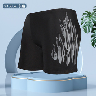 Swimming trunks men's hot spring plus size fashion flame quick-drying anti-embarrassment seaside vacation training boxer shorts wholesale