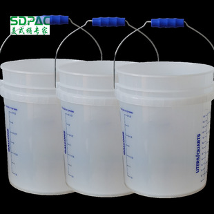 American-style Plastic Bucket Transparent Bucket with Scale with Discharge Faucet Valve Switch with Lid 20L Household Wine Bucket