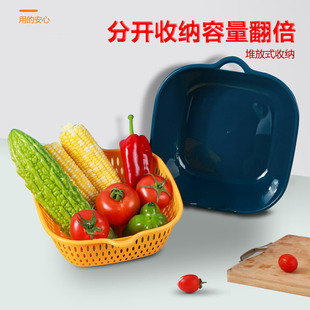 Двухслойная пластиковая раковина сливная корзина кухонный артефакт многофункциональная гостиная бытовая фруктовая тарелка