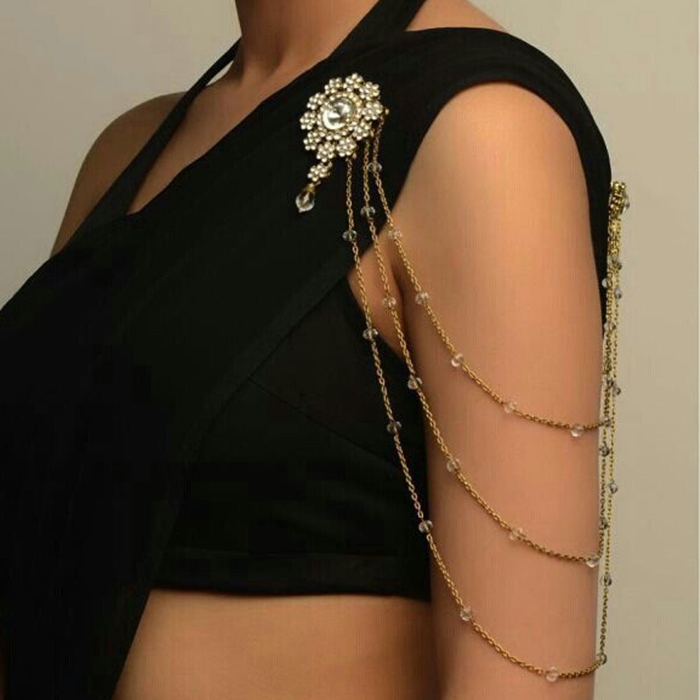 Cross-Border New Product Multi-Layered Flower-Shaped Shoulder Chain European and American Fashion Diamond-Encrusted Evening Dress Pendant Back Decoration Body Chain