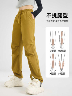 Camel HJCAMEL American Style Charge Pants for Men and Women Autumn and Winter 2024 fleece-lined Mountaineering Casual Straight Pants Windproof and Waterproof