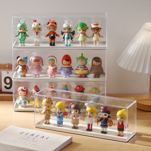 Коробка дисплея ручной работы Bubble Mart Molly Blind Box Полка дисплея куклы Прозрачный Штабелируемый пылезащитный ящик для хранения
