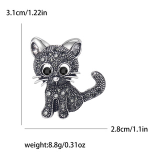 Cross-border foreign trade hot new European and American retro cute kitten cat animal brooch clothing all-matching jewelry pin