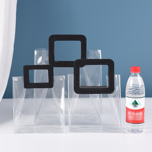 Wholesale Christmas Apple transparent gift bag PVC tote bag packaging bag wedding candy bag decoration hand gift bag