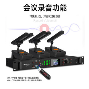 Wholesale wireless hand-in-hand conference microphone gooseneck short rod double-headed conference room square tube collar clip long-distance pickup microphone