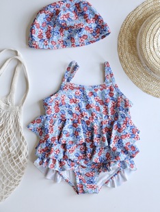 Girls' Swimwear 2025 Summer New Baby Swimwear Small Floral Princess Quick-drying Sunscreen Girl Swimwear