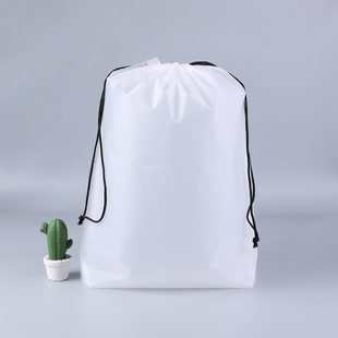 Transparent frosted doll bundle pocket PE dustproof gift storage bag eva drawstring face towel packaging bag