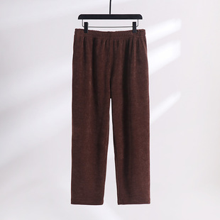 New heavy corduroy cropped pants men's spring and autumn thickened casual straight pants fat loose plus size men's sweatpants