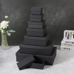 in stock Heaven and Earth Cover Black Gift Box Red Gift Box Kraft Paper Rectangular Large Packaging Box Accompanying Gift Box