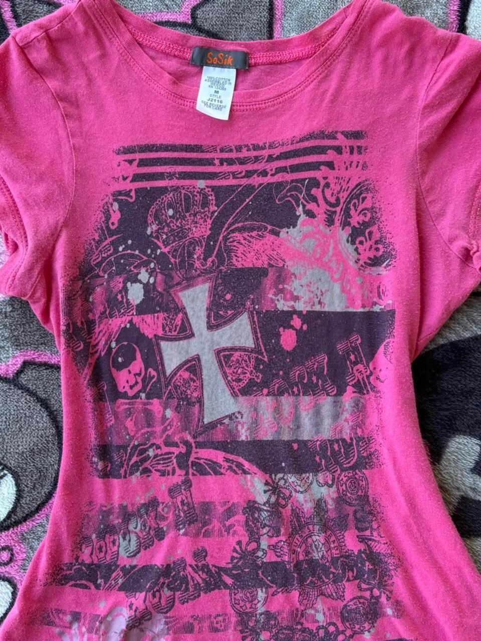 Cross-Border Foreign Trade European and American Retro Hot Girl Subculture Y2K Cross Short-Sleeve Summer Slim Fit Top