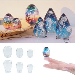 Diy Crystal капающий клей УФ-клей эпоксидная смола высокой проницаема мини маленькие яйца капли воды зеркальная силиконовая форма трансграничный Muisen