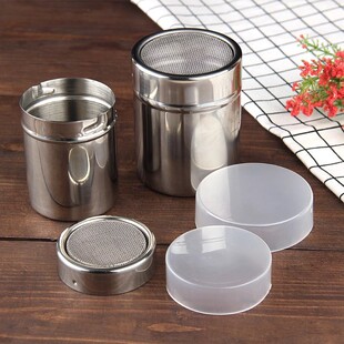 Stainless Steel Powder Sprinkler Cocoa Powder Sugar Sieve Flour Sieve Frosting Screen Pull Flower Small Sieve Household Baking Tools