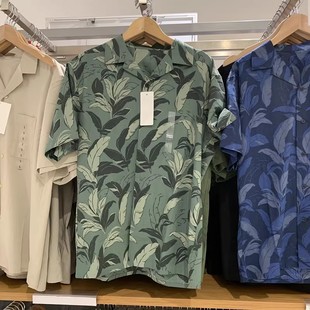Modal Cotton Blend Printed Open Collar Shirt Short Sleeve Shirt 474521/474522/477644