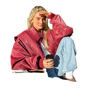Wholesale cross-border Amazon autumn and winter women's new fashion loose long sleeve retro American jacket coat M6285