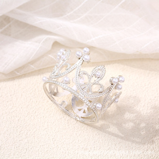 Beautiful Fine Small Crown Flower Decoration Kidsren's Catwalk Headdress Birthday Ornaments Mini Alloy Crown