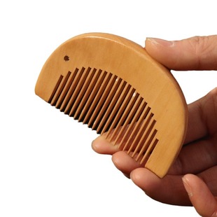 Peach Wood Comb Portable Makeup Comb Cute Moon Comb Peach Wood Carving Hair Comb Hair Comb Factory Supply