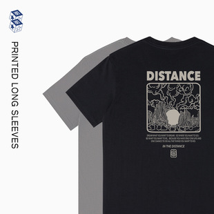 New short-sleeved men's T-shirt summer cotton simple casual 230g loose men's ins fashion men's top